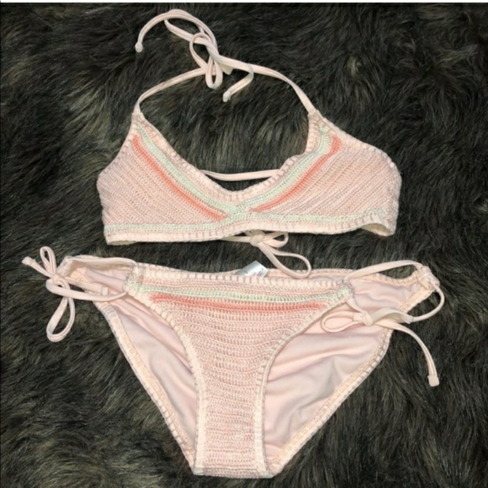 Xhilaration Crochet Bralette Swim Bikini Set